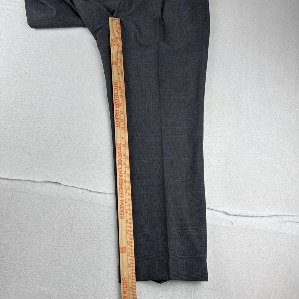 Brooks Brothers Stretch  2 Piece Gray Glen Plaid Suit 48R fits 36*30 Wool Blend
